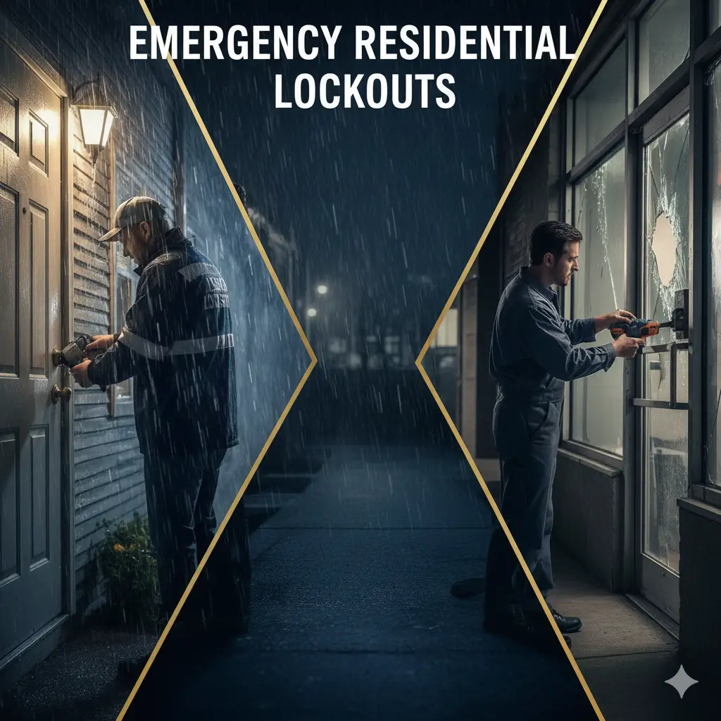 A malfunctioning panic bar or a broken storefront lock can halt your business operations or leave your inventory vulnerable. We offer 24/7 support for commercial clients, including master key overrides, electronic lock repairs, and high-security hardware fixes to keep your business running smoothly.